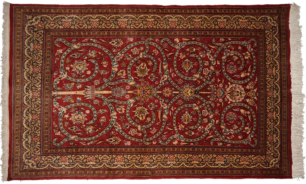 Kashan Crimson Vine Carpet