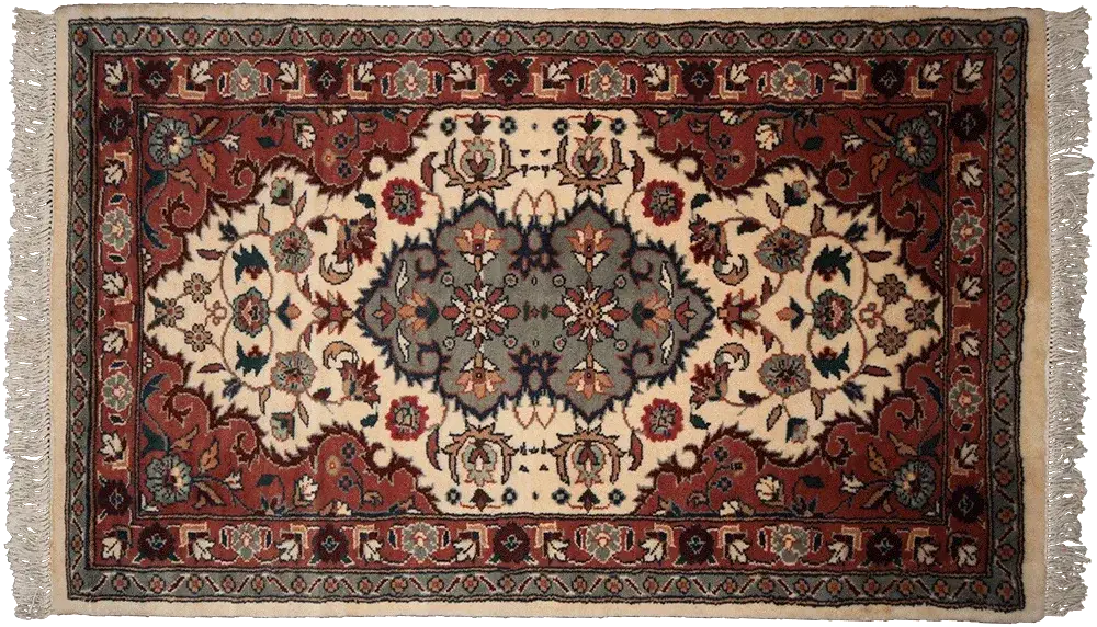 Kashan Ivory Medallion Rug