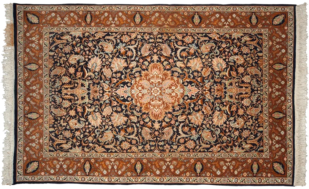Kashan Midnight Floral Carpet