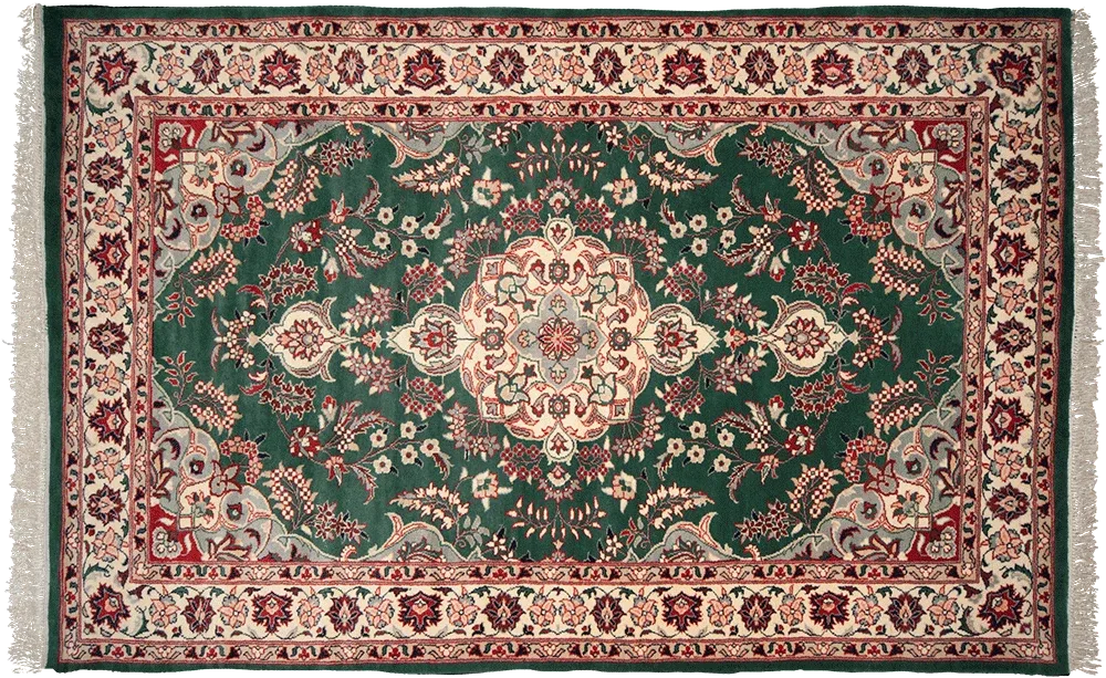 Kirman Emerald Medallion Carpet