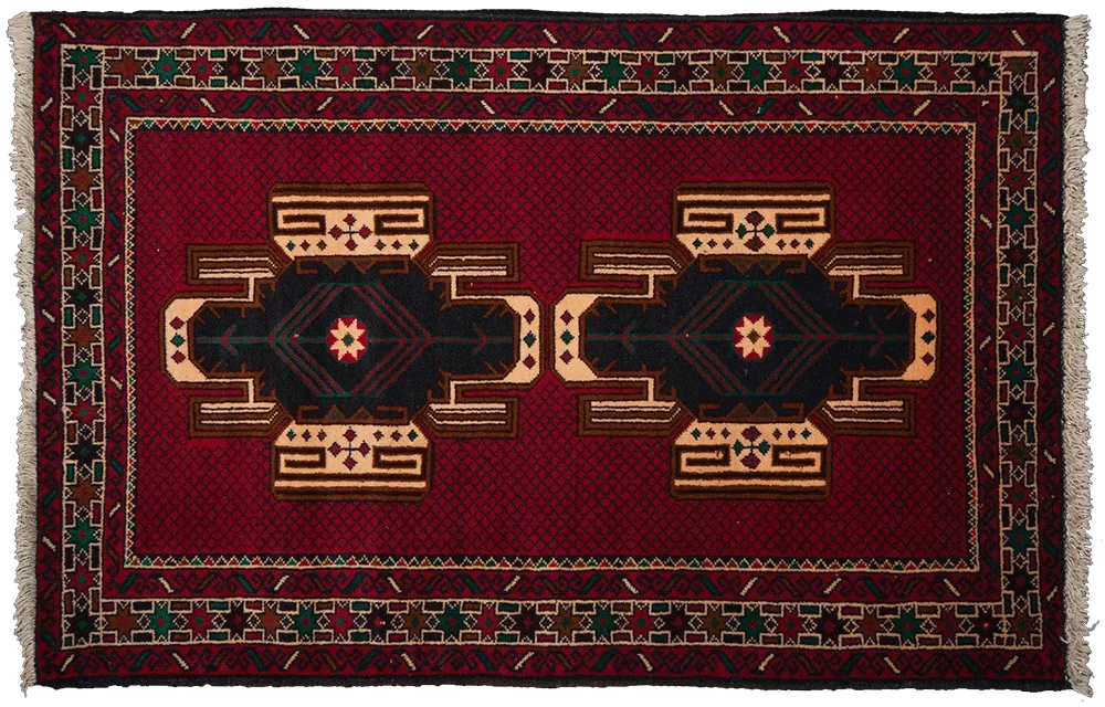 Red Blue Balouch Rug