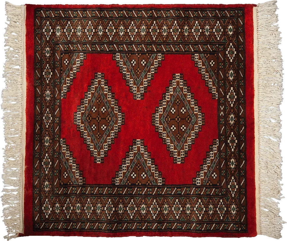 Sarouk Crimson Geometric Rug 1