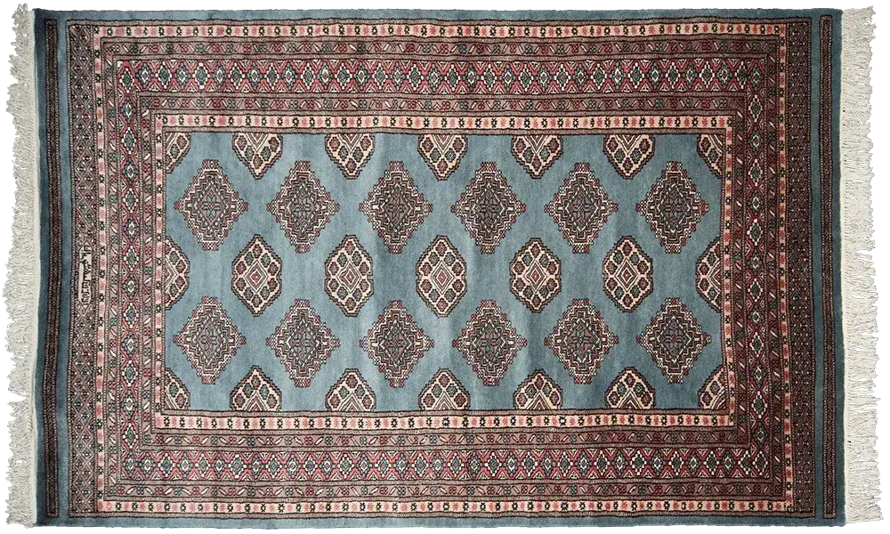 Yamoud Sky Blue Tribal Carpet